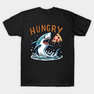 Funny Shark with Pizza, Pizza Lover T-Shirt